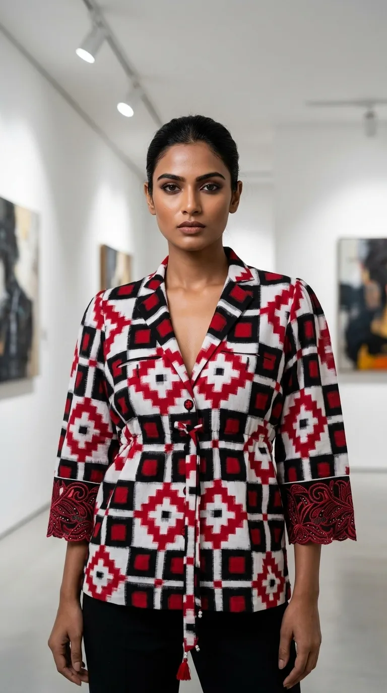 Geometric Print Jacket